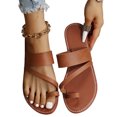 thumbnail image 1 of Cameland Sandales Plates Décontractées Sandales et Pantoufles Style Rétro de Plage Chaussures pour Femmes Grande Pointure, 1 of 5