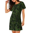 thumbnail image 2 of Vsdgher Chemise de Nuit à Manches Courtes pour Femmes Motif Branches de Sapin de Noël Col Rond Mignonne Robe de Nuit à Volants Confortable, 2 of 6