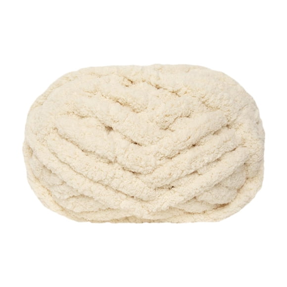 AMLESO Chunky Wool Yarn Bulky Giant Wool Yarn Bulky Yarn for Weaving Pillow Pet Bed Beige