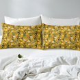 thumbnail image 4 of Erosebridal Flying Hummingbird Sheet Set Queen, Tropical Lemon Bedding Sets Queen Size, Gold Bedroom Decorative, Microfiber 4-Piece, 4 of 6