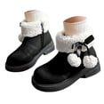 thumbnail image 3 of Gubotare Toddler Winter Boots Kids Girls Boys Winter Warm Boots Suede Lightweight Faux Fur Lined Mid Calf Snow Boots for Toddler/Little Kid Size 10.5 (Black,Little Kids 10.5), 3 of 8