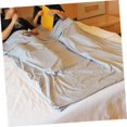 thumbnail image 1 of Sleeping bag liner and compact sleeping bag for adults, grey travel sheet for camping, hiking and hotel stays, 1 of 4