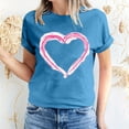 thumbnail image 1 of Pisexur T-shirt de la Saint-Valentin Haut T-shirt de la Saint-Valentin pour Femme Amour Imprimé T-shirt à Manches Courtes Haut à Manches Courtes Col Rond Haut/chemise, 1 of 5