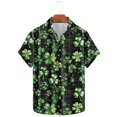 thumbnail image 1 of Weiqiqre Mens Sweatshirt Funny Love Pattern Printed Short Sleeve Quick Dry Button Down Lapel Shirt, 1 of 5