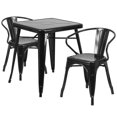 thumbnail image 3 of Flash Furniture Set de Restauration Bistro en Métal Carré 3 Pièces en Vert, 3 of 9