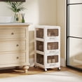 thumbnail image 2 of Gymax 3-Tier Plastic Drawer Storage Organizer w/3 Drawers & Lockable Wheels for Home, 2 of 10