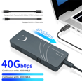 thumbnail image 2 of USB 4.0 SSD M2 NVME HDD Enclosure 40Gbps 4TB M-Key B+M-Key Aluminum NVME External Case Support M.2 NVME 2280 Hard Disk, 2 of 8
