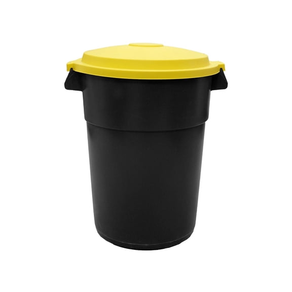 RAMTUFF Heavy Duty Outdoor Trash Can Black And Yellow 121L