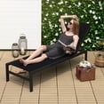 thumbnail image 1 of Gymax Chaise Longue de Patio Réglable avec Dossier à 6 Positions Noir, 1 of 9