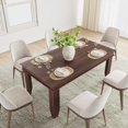 thumbnail image 3 of Brown 63 Inch Rectangular Dining Table for 4-6 People, Sturdy Thick Leg Kitchen Table for Dining Room Home Office, 3 of 9