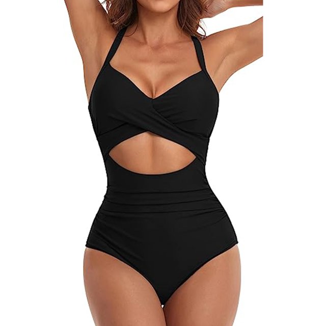 Innerwin Swimwear Gradient Women Bathing Suits Surfing Long Sleeve Backless One Piece Swimsuit Black L