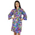 thumbnail image 1 of Bimba Women Printed Short Cotton Robe Bride Bridesmaid Getting Ready Coverup, 1 of 9