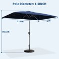 thumbnail image 2 of Garvee 10' x 6.5' Rectangular Patio Umbrella with Crank & Push Button Tilt,6 Sturdy Ribs,Navy Blue, 2 of 7