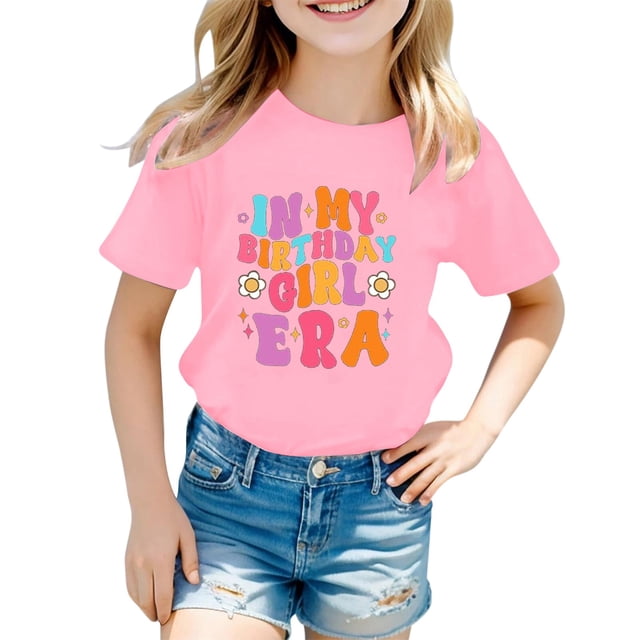 Hauts Enfants Étagère Soutiens-Gorge Filles Mode Décontractée Lettre Col Rond Manches Courtes T-Shirt Top3