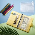 thumbnail image 4 of PU Leather Notebook Binder Budget Planner Binder Cover with 12 Pieces Binder Pocket Personal Cash Budget Envelopes System 6 Hole Binder Zipper Folder(Yellow), 4 of 7