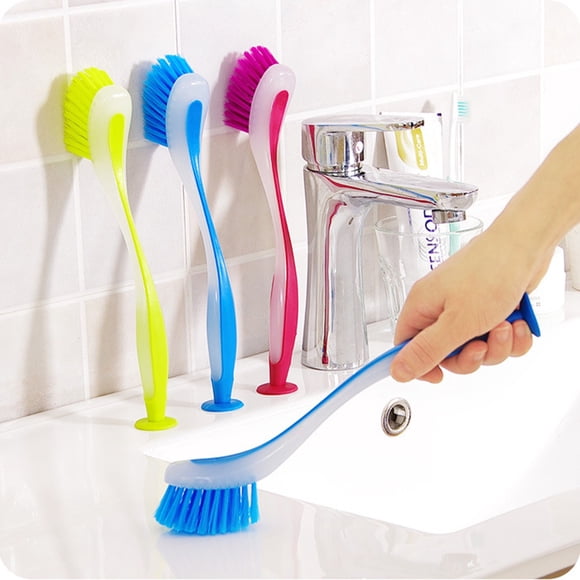 Product Category Cleaning Brush Kitchen Utensil Suction Long Handle Colorful Dishwashing Brush for Efficient Scrubbing and Reach 3PCS