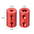 thumbnail image 3 of Unique Bargains Raccord d'Arbre 3.17mm à 5mm Alésage L20xD12 Moteur de Robot Rigide Connecteur Rouge, 3 of 3