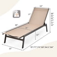 thumbnail image 4 of Costway 2 Pcs Chaise Longue de Patio Fauteuil Inclinable Dossier Réglable Jardin Brun, 4 of 10