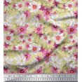 thumbnail image 1 of Soimoi Polyester Crepe Fabric Cosmos Floral Printed Craft Fabric by The Yard 52 Inch Wide, 1 of 3