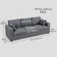 thumbnail image 3 of HOMCOM 3 Seater Sofa with Deep Seat, Modern Upholstered Couch, Dark Grey, 3 of 10