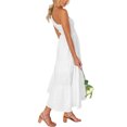 thumbnail image 1 of Robe Longue Femme Décontractée Plissée Midi Robe de Soirée Danse Plage Vacances Bureau Mode Été Blanc TG, 1 of 8