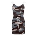 thumbnail image 4 of CEHVOM Femmes Casual V-Neck Manches Bandage Impression Gilet en Vrac Sling Robe, 4 of 5