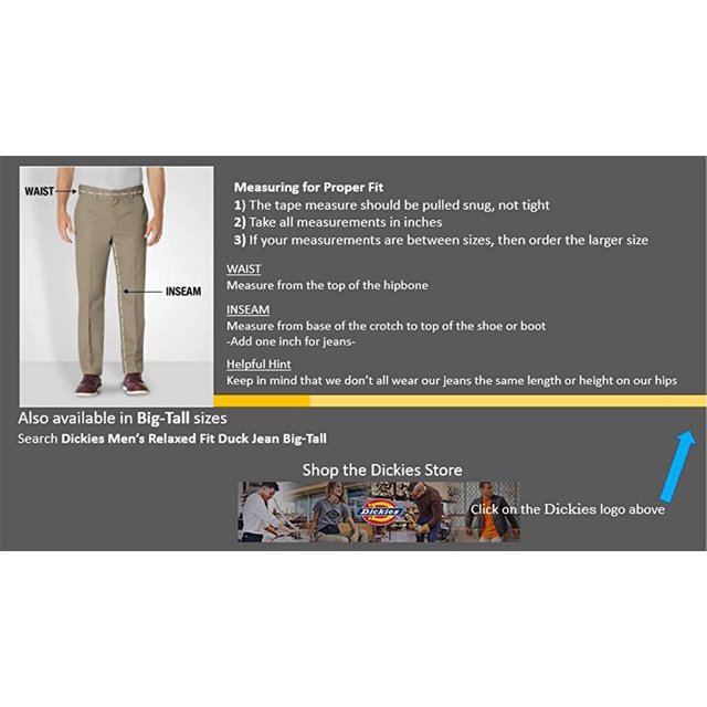 Dickies Mens Relaxed Fit Straight-Leg Duck Carpenter Jean