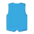 thumbnail image 4 of renvena Kids Button Volunteer Activity Vest Button Up Irregular Hem Waistcoat Sleeveless Waiter Sky Blue M, 4 of 5