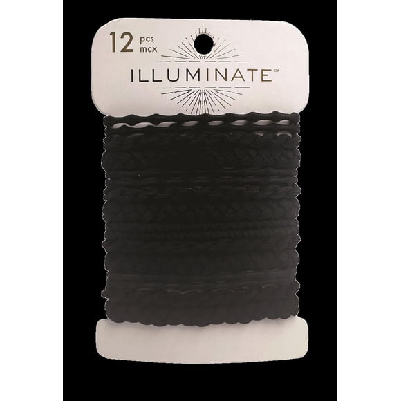 Illuminate 12 black hair elastics