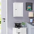 thumbnail image 2 of Yaheetech 3 Tier Wall Mounted Storage Cabinet w/Single Door Kitchen/Living Room,White, 2 of 7