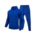 thumbnail image 1 of Innerwin Tracksuit Set Solid Color Men Sweatsuit Sports Hooded Athletic 2 Piece Jogging Suits Blue S, 1 of 2