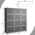 thumbnail image 4 of Costway Portable Shoe Rack Organizer 12-Cube 48 Pair Shoe Shelf Storage Cabinet w/Hook, 4 of 10