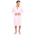 thumbnail image 3 of Men's Waffle Wave Hooded Robe Spa Robes 100% Terry Cotton Bathrobes Calf Length Pink XL, 3 of 8