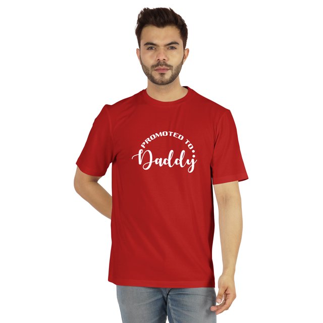 Inkmeso Men's Graphic Printed Promoted To Daddy€ Tshirt Crew Neck Tee For First Time Daddy
