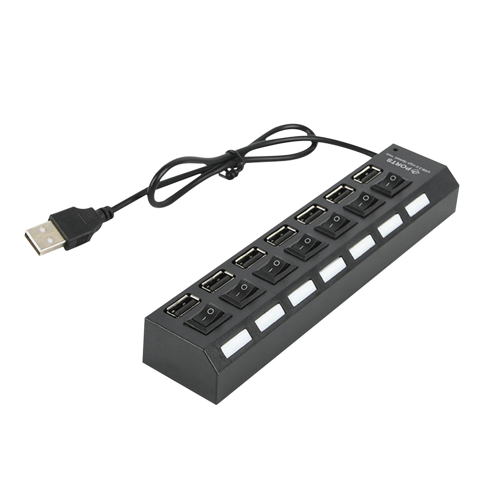 Usb Hub for Laptop 7 Ports Usb+Hub 2.0 Data Hub Splitter Individual On/Off Switches Usb Port Expander for Pc and Laptop Usb Port Expander