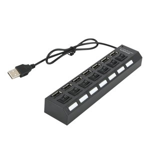 Usb Hub for Laptop 7 Ports Usb+Hub 2.0 Data Hub Splitter Individual On/Off Switches Usb Port Expander for Pc and Laptop Usb Port Expander