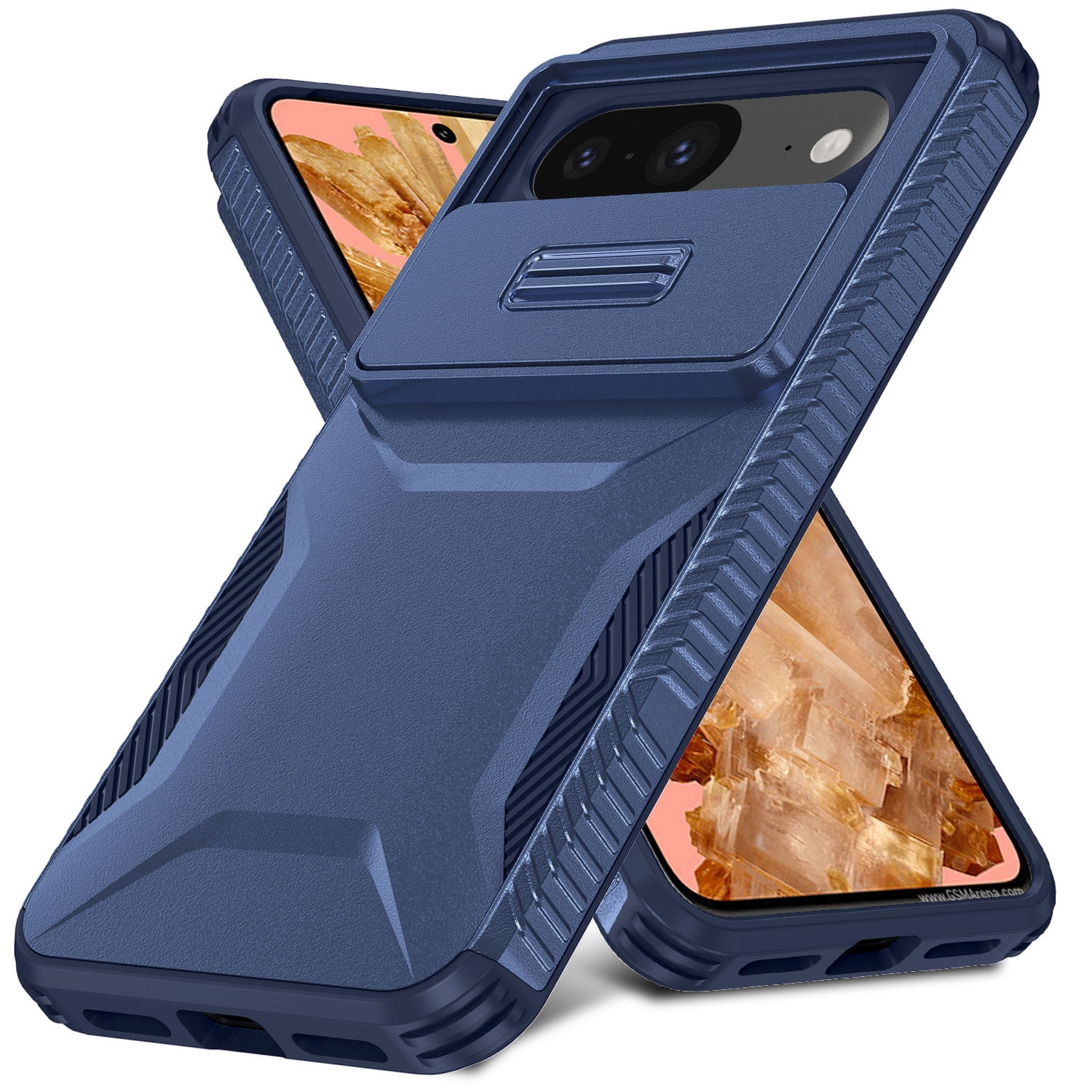 for Google Pixel 10A Case with Sliding Camera Lens Protective Cover, Heavy Duty Shockproof Rugged Durable Military Grade Drop Protection Phone Case Cover for Google Pixel 10A, Blue
