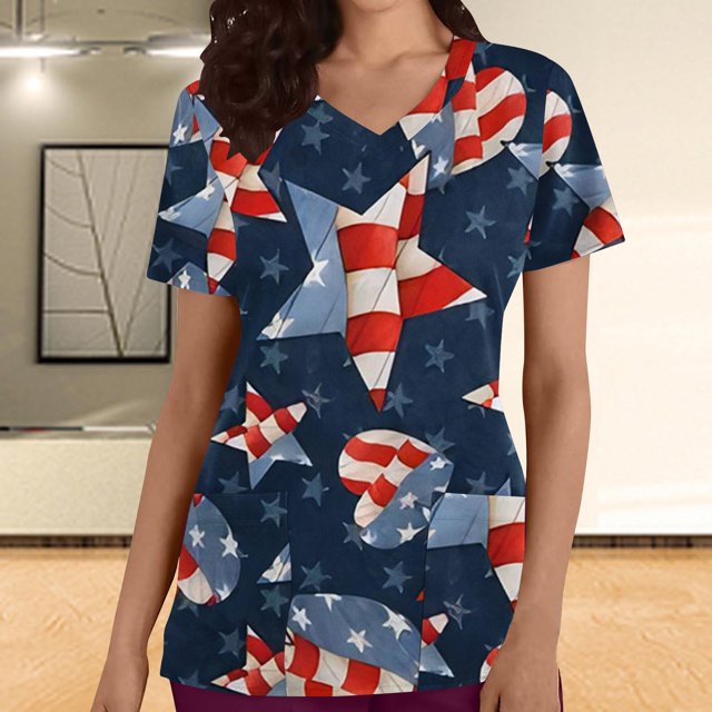 LSLJS T-Shirt Ample Décontracté pour Femme, Uni, Col Rond, Manches Courtes, Poches, Chandail à Enfiler, Hauts; Sarraus pour Femmes Grande Taille