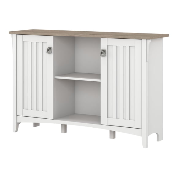 Salinas Armoire de Rangement d'Accent avec Portes en Blanc et Gris - Bois d'Ingénierie