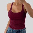 thumbnail image 2 of Lixiuxyad Ribbed Tank Tops For Women Women Spaghetti Strap Scoop Neck Ribbed Tank Tops Slim Fitted Cotton Camisole Basic Sleeveless Layering Shirts, 2 of 5