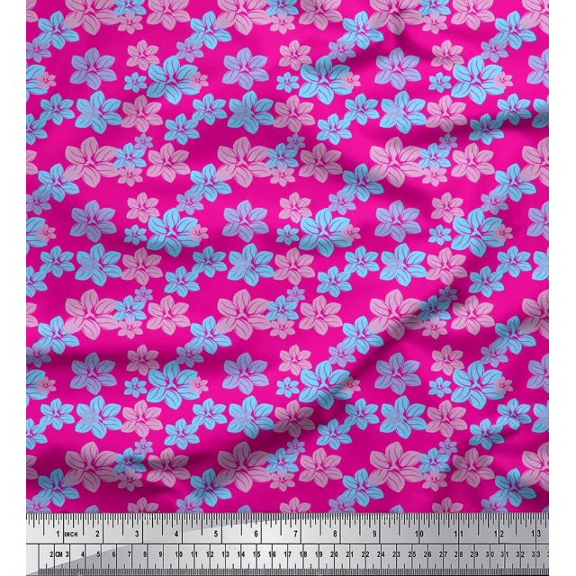 Soimoi Poly Georgette Fabric Artistic Floral Decor Fabric Printed Yard 52 Inch Wide