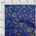 thumbnail image 2 of oneOone Polyester Spandex Blue Fabric Asian Floral Sewing Material Print Fabric By The Yard 56 Inch Wide, 2 of 5