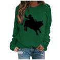 thumbnail image 1 of XZNGL Womens Fashion Pullover Round-Neck Long Sleeve Printed Blouses Sweatshirt Tops, 1 of 1