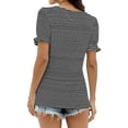 thumbnail image 3 of JIRNDf Chemises pour Femmes Hauts Tendance d'Été Mode à Volants Manches Courtes Encolure Carrée Blouse Rayée pour Femmes Tunique Décontractée Hauts Noir m, 3 of 5