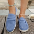 thumbnail image 2 of Xfvqtps Mocassins Décontractés pour Femmes à Enfiler Chaussures Plates Confortables Automne Respirantes Bout Rond Mocassins avec Semelle Intérieure Coussinée Chaussures de Marche Légères Bleu, 2 of 9