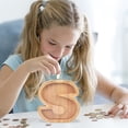 thumbnail image 1 of Danhjin Personalized Wooden Name Money Box Wooden Deposit Box Twenty Six English Letters Room Decor, 1 of 5