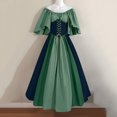 thumbnail image 1 of FcBaudy Robe de Cour pour Femme Style Médiéval Rétro Gothique à Contrastes avec Empiècements, Manches Volantées, Taille à Lacets et Grande Jupe, Robe de Soirée à une Épaule pour Bal, Robes pour Femmes, 1 of 3