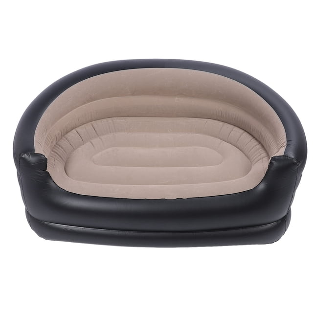TOPINCN Inflatable Sofa, PVC and Velvet Comfortable Blow Up Couch Lounger Portable Inflatable Chair for Outdoor for Beach Camping Picnic