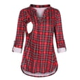thumbnail image 1 of Kcodviy Chemise de Maternité à Manches Longues pour Femmes, Infertilité, Chemise de Maternité à Carreaux Imprimée, Chemises d'Allaitement, Blouse de Garde-Robe de Maternité pour l'Allaitement, Combinaison Salopette en V pour Femmes, Haut à Encolure, 1 of 7