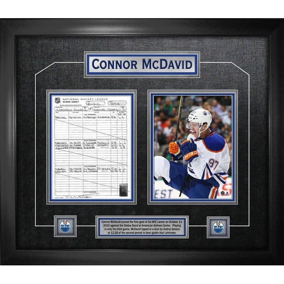 Frameworth McDavid 1st Goal Scoresheet Frame